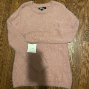 Blush pink Ellen Tracy fuzzy long sleeve top